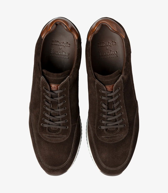 Loake Bannister Chocolate Brown Suede Sneaker