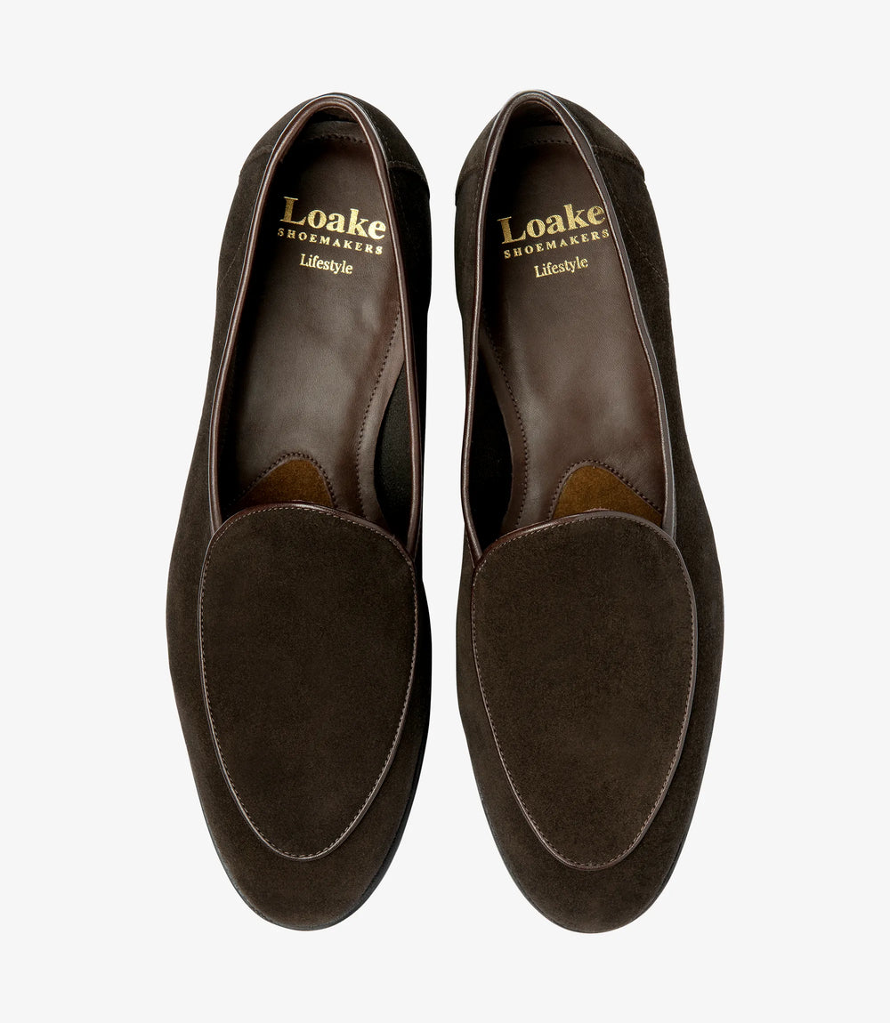 Loake Belgrave Mørkebrun ruskind Loafer