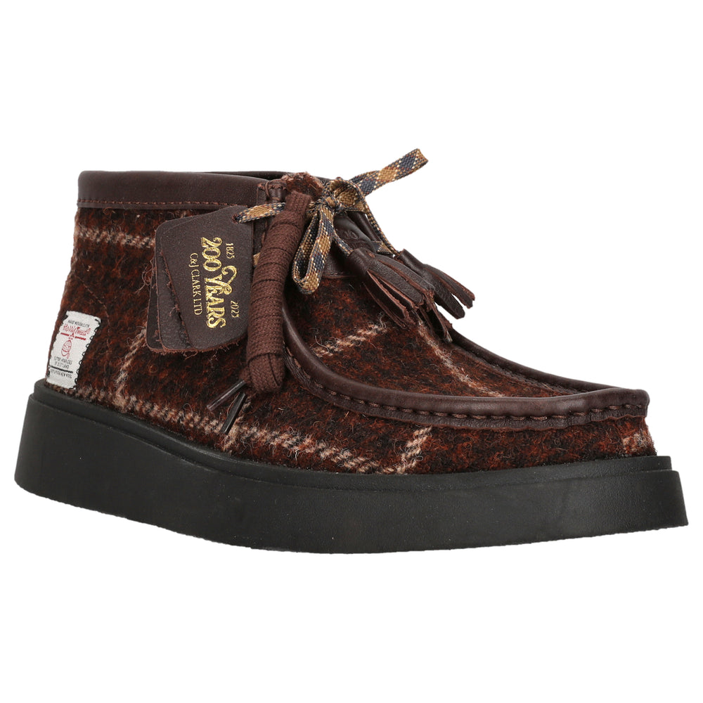 Clarks Torview Hi G Harris Tweed Burgundy Combi