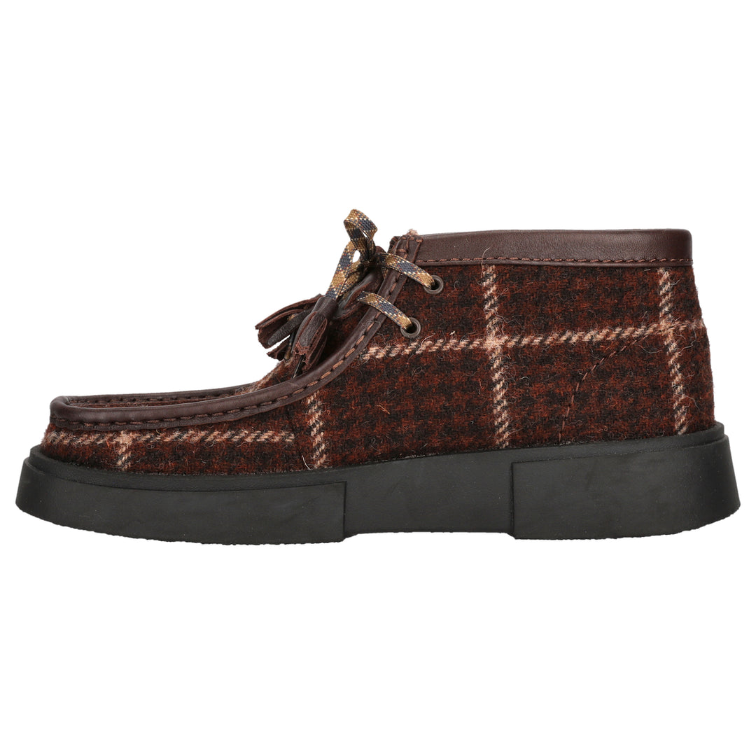 Clarks Torview Hi G Harris Tweed Burgundy Combi