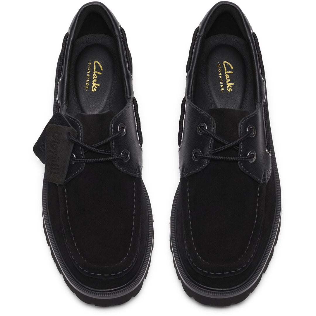 Clarks Cleyhill Sort Ruskind Båd Sko