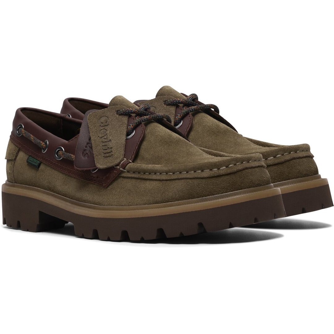 Clarks Cleyhill Olivengrøn Ruskind Båd Sko