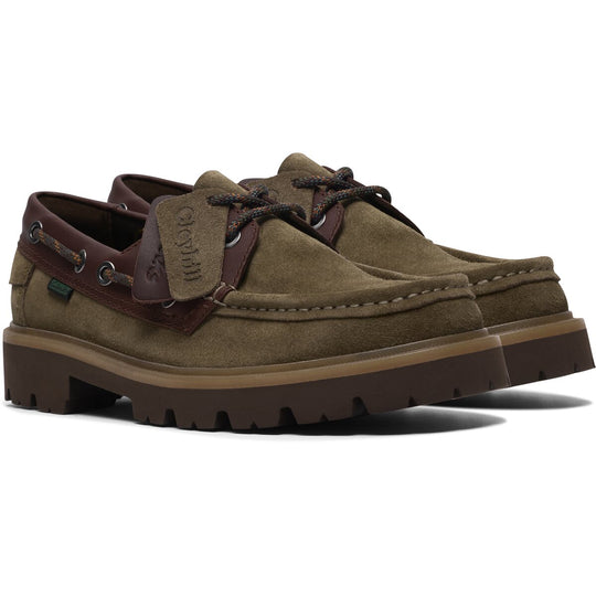 Clarks Cleyhill Olivengrøn Ruskind Båd Sko