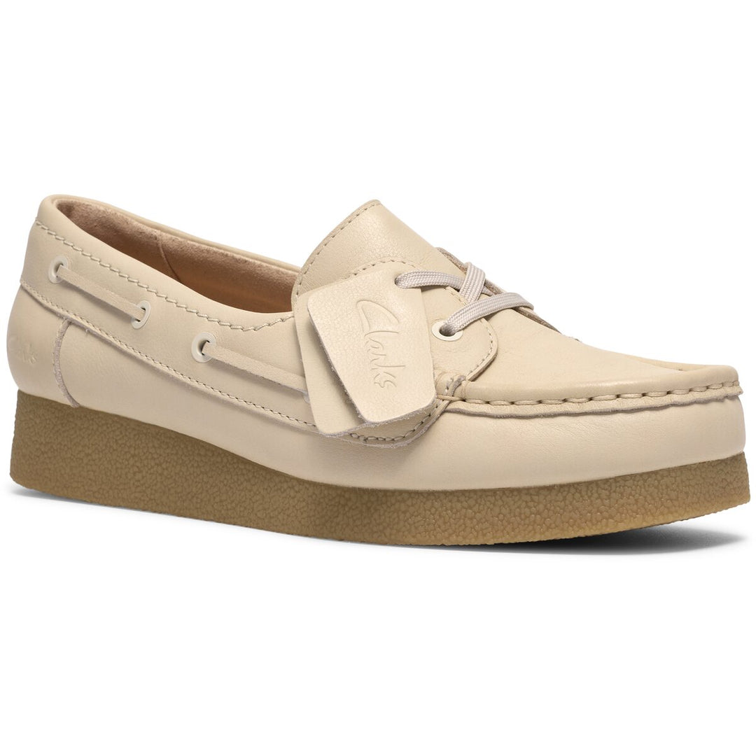 Clarks WallabeeEVOSea Cream Hvid Læder Dame