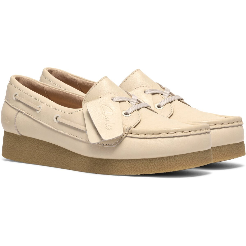 Clarks WallabeeEVOSea Cream Hvid Læder Dame
