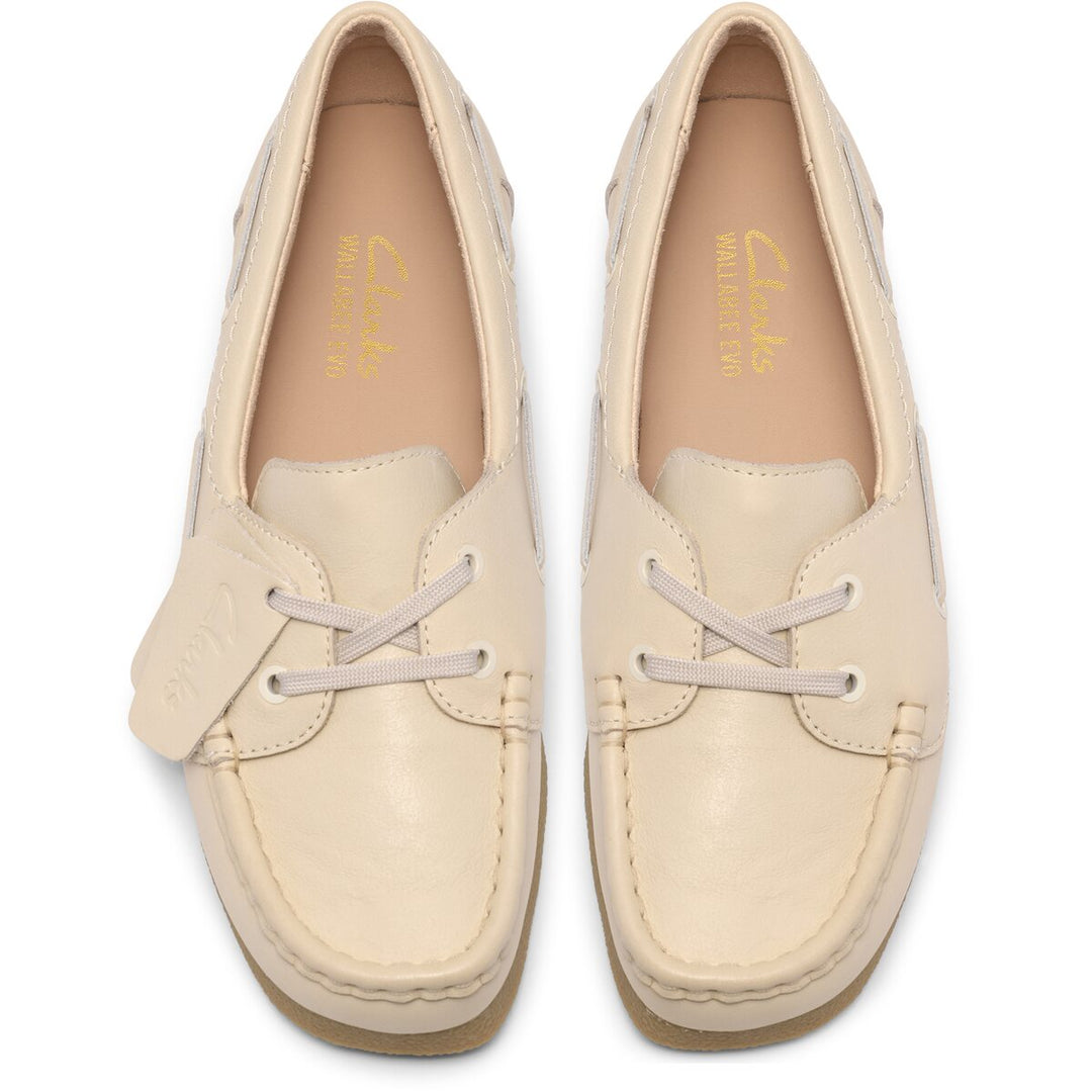 Clarks WallabeeEVOSea Cream Hvid Læder Dame