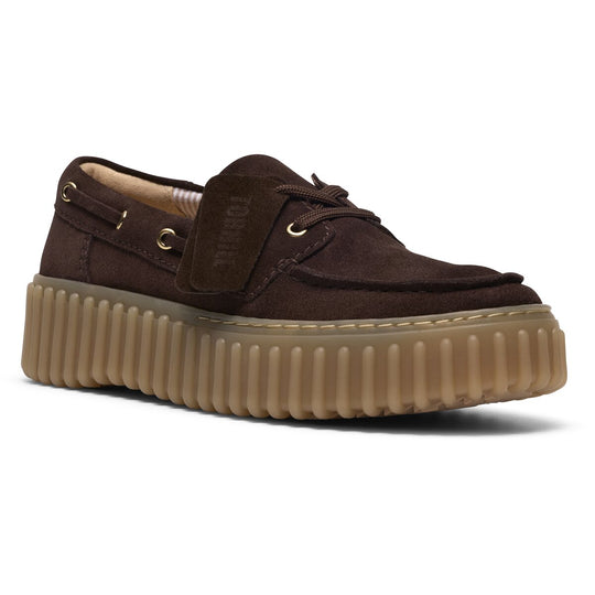 Clarks Torhill Boat Mørkebrun Ruskind Dame