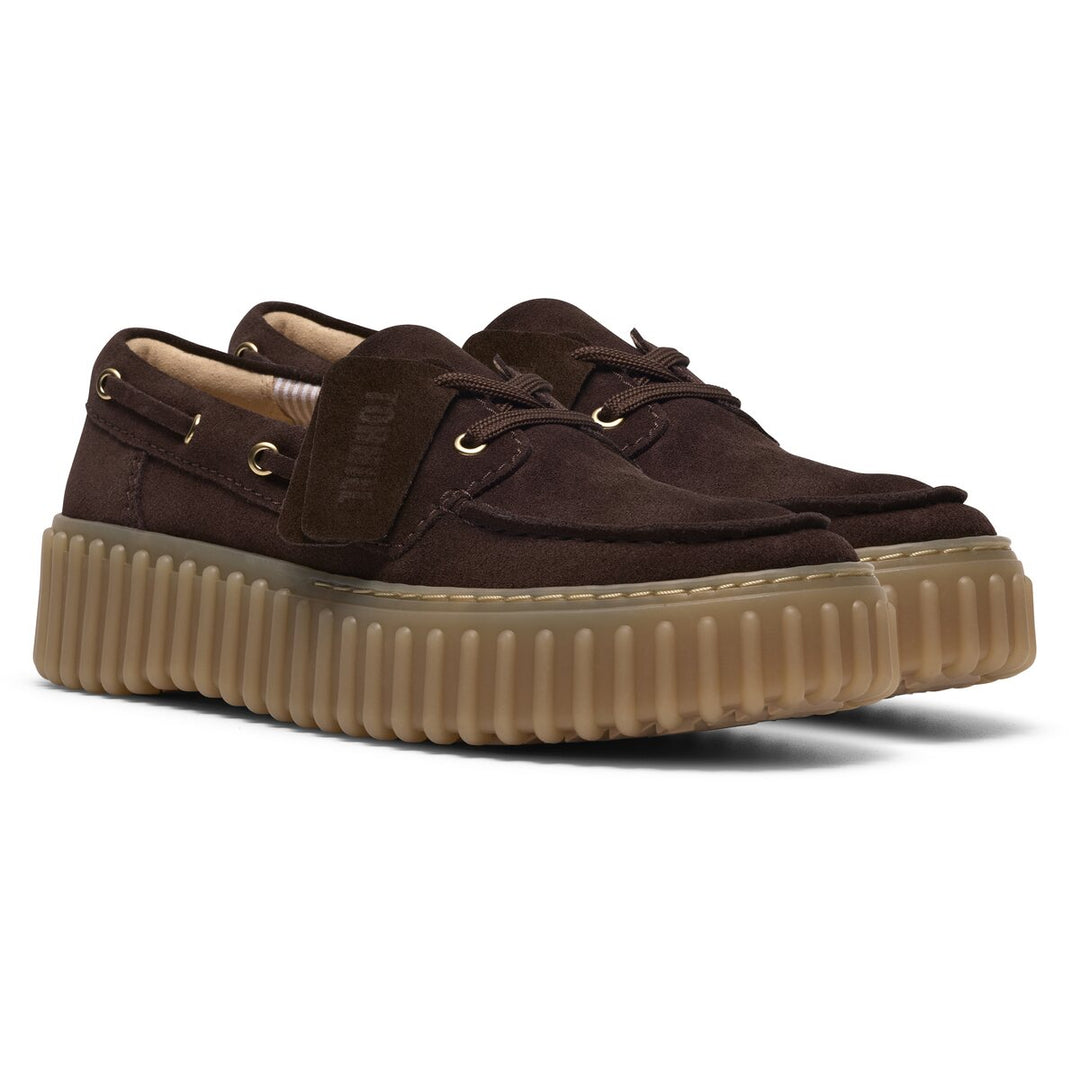 Clarks Torhill Boat Mørkebrun Ruskind Dame