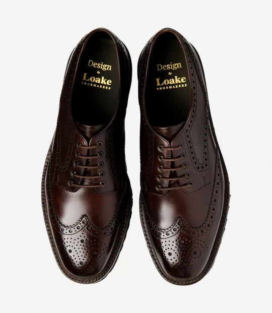 Loake Perseus Dark Brown Calf Hand Painted Leather