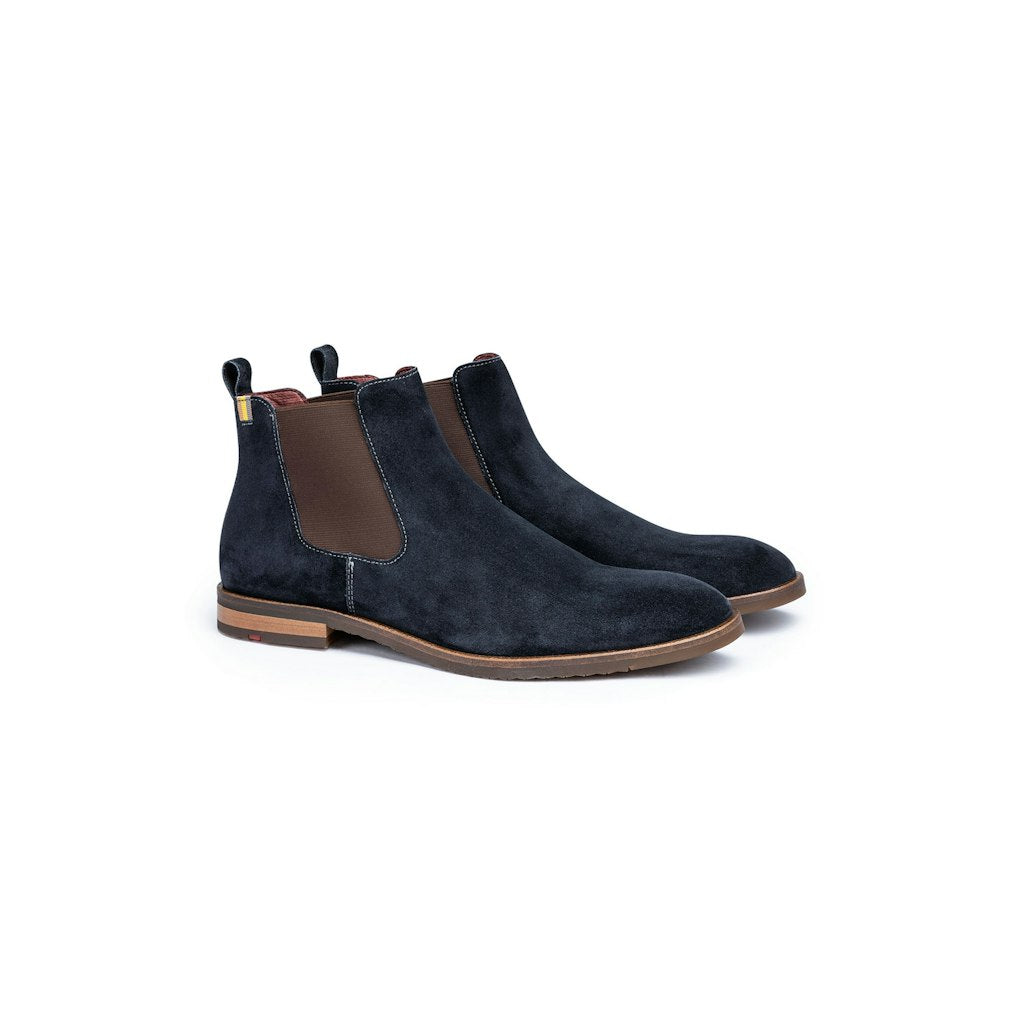 Lloyd - DIVO Chelsea boots i ruskind mørkeblå