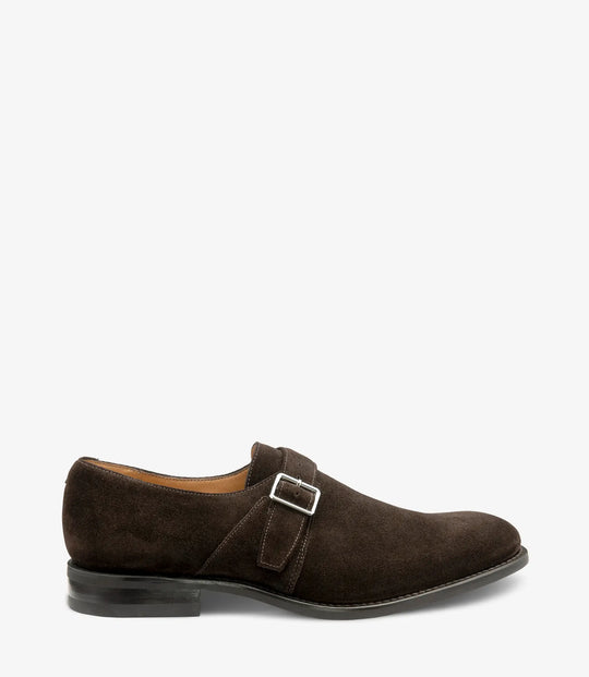 Loake 357 Dark Brown Suede - monkstrap herresko