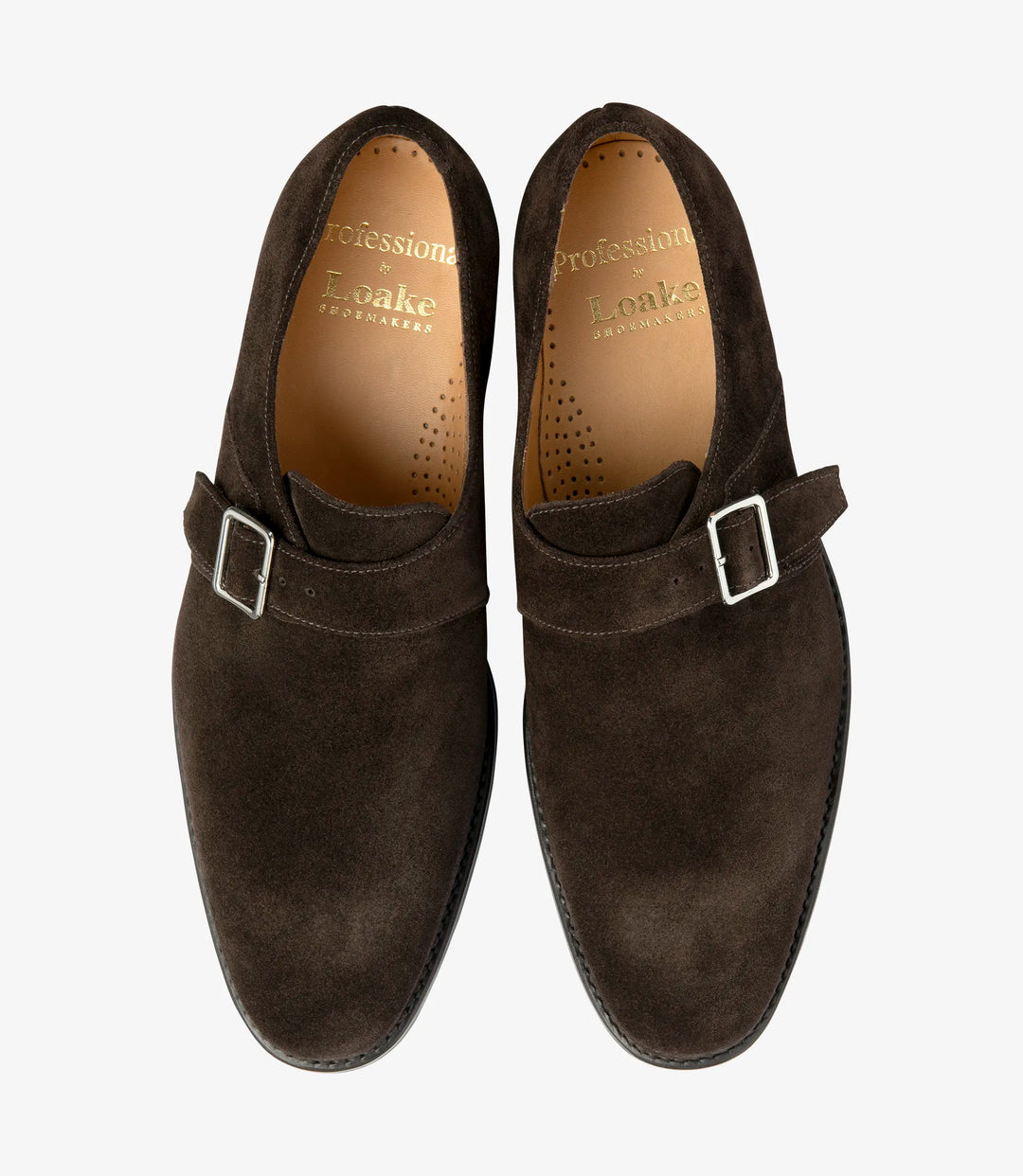 Loake 357 Dark Brown Suede - monkstrap herresko