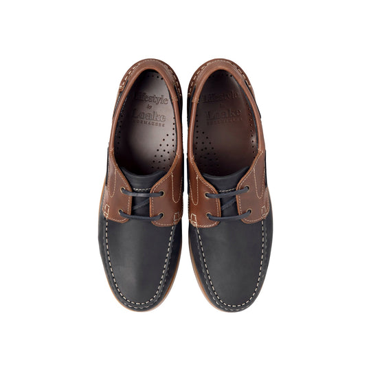 Loake Lymington Mørkeblå/Brun Boatshoe