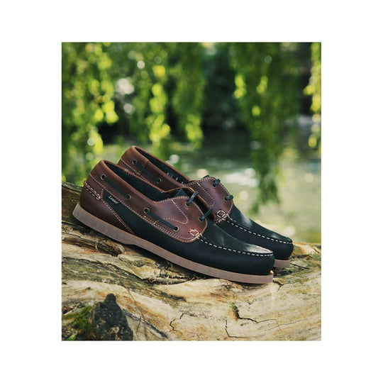 Loake Lymington Mørkeblå/Brun Boatshoe