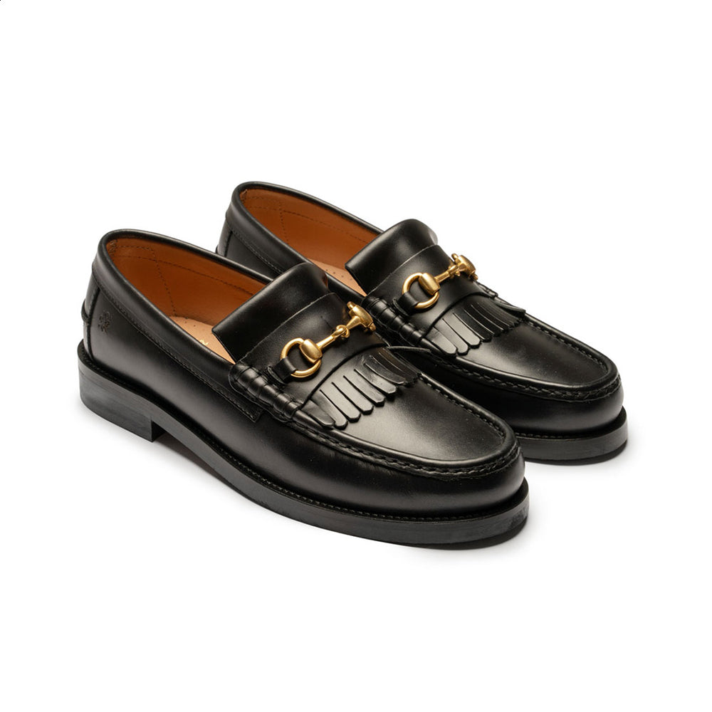 Playboy Texas Sort Læder Loafer