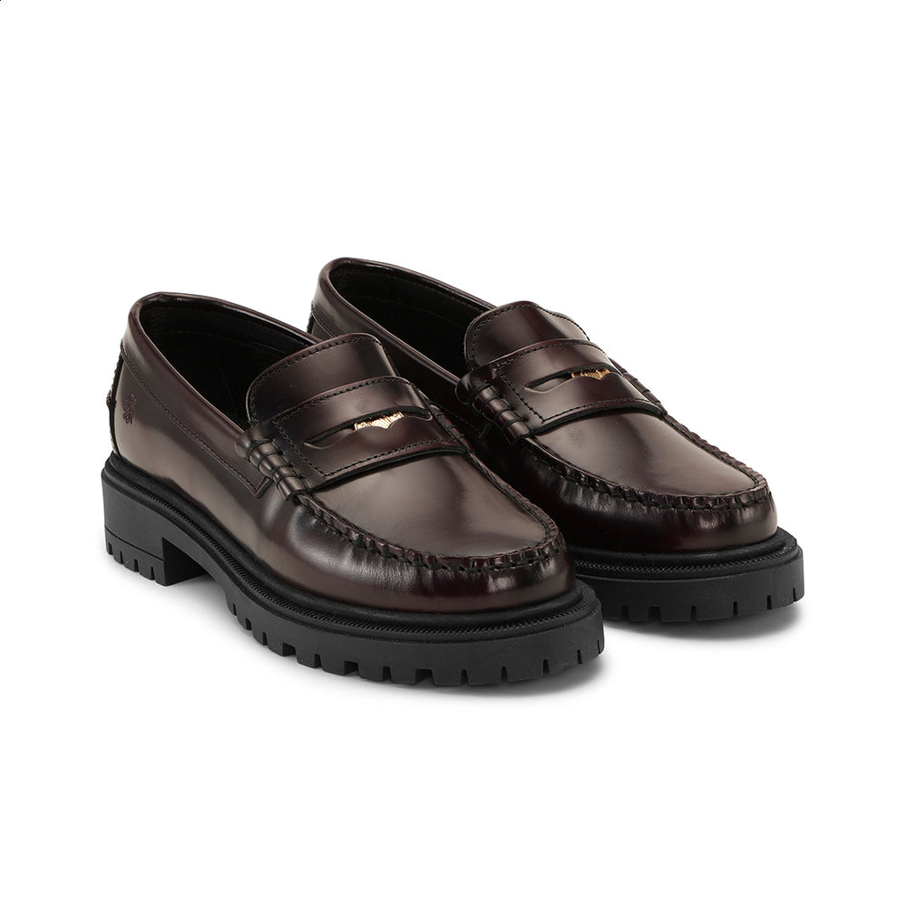 Playboy loafer til kvinder - The Brigitte - Bordeaux polido-læder 