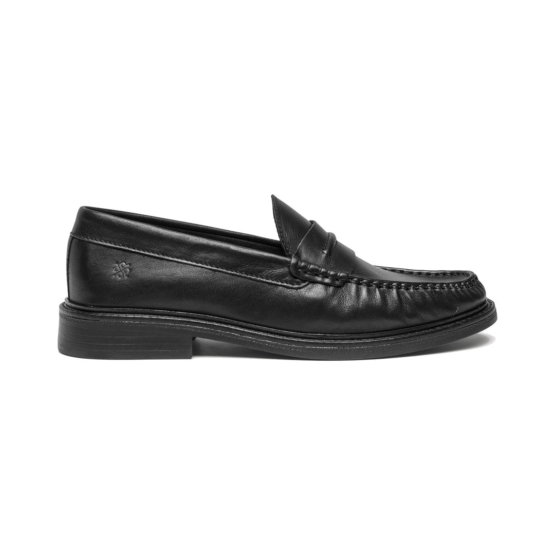 Playboy Hugo Sort Læder Loafer – penny loafer i sort læder, set fra siden
