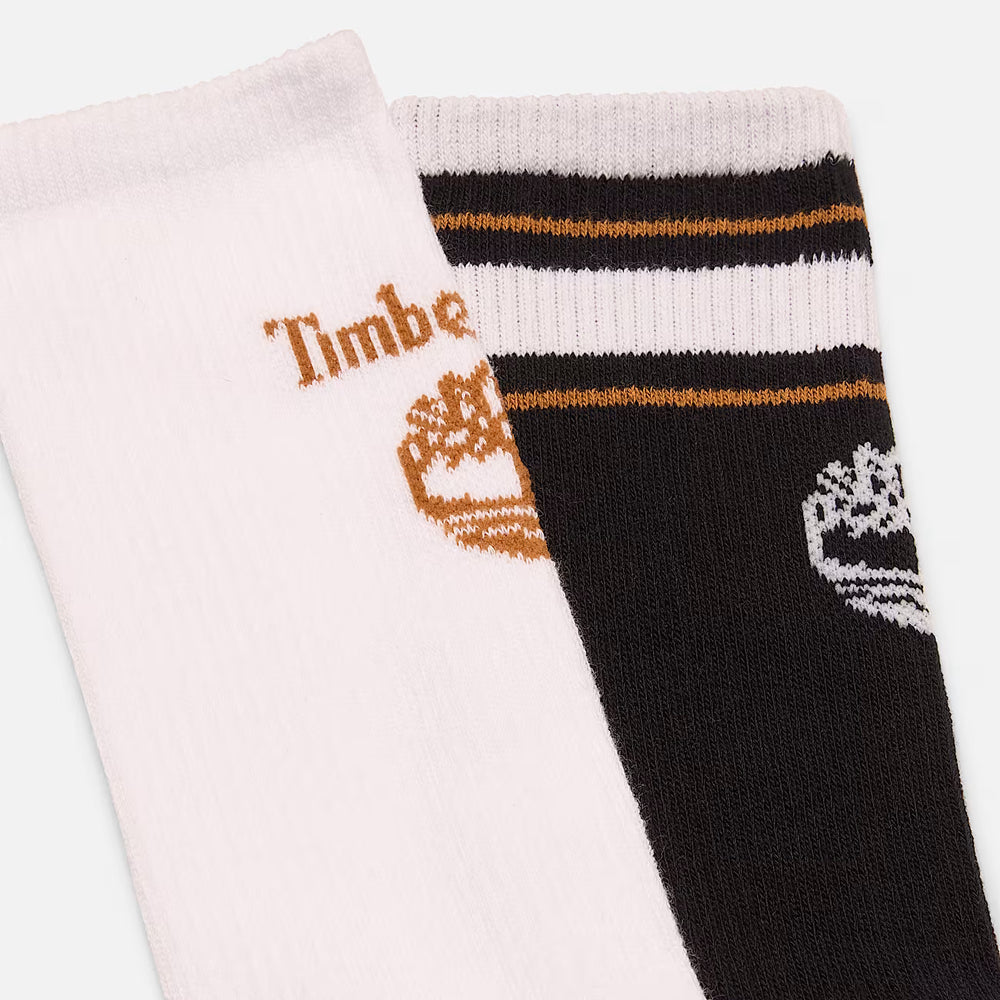Timberland Sokker 2 Pak Hvid/Blå m. Striber