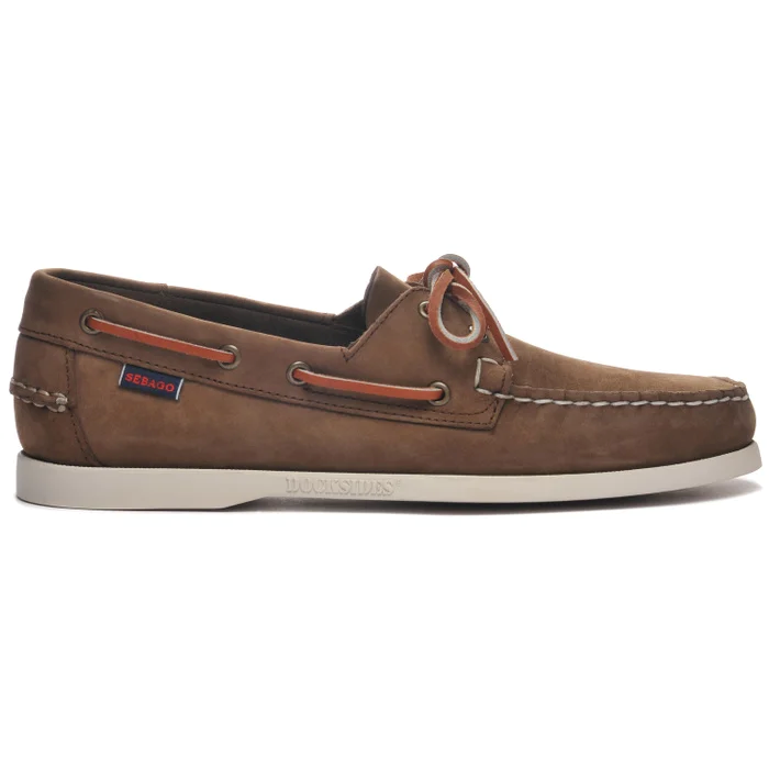 Sebago Docksides Portland nubuck - mørkebrun