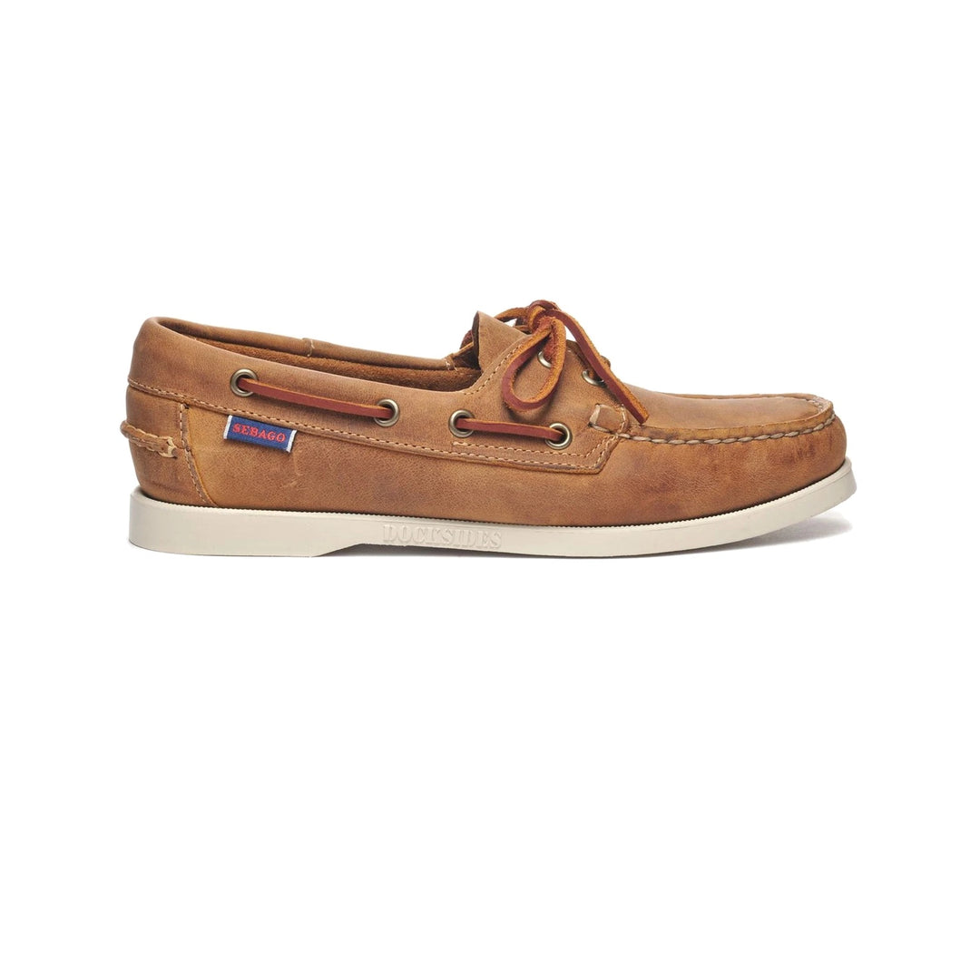 Sebago Docksides Crazy H Dame Brun læder
