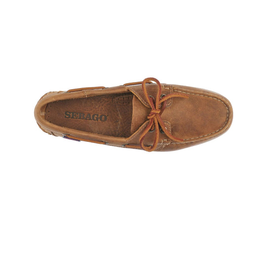 Sebago Docksides Crazy H Dame Brun læder