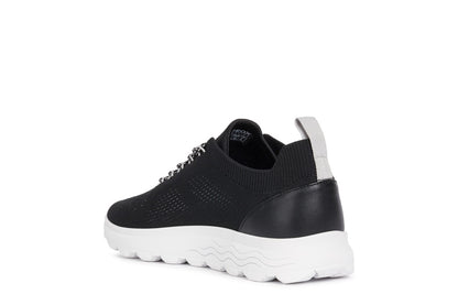 Geox Spherica Knitted Black/White Sneakers