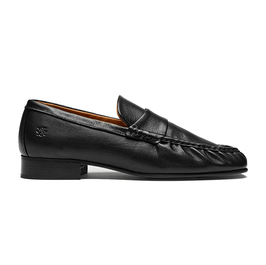 Playboy Chantal Sort loafer i rynket skind - dame