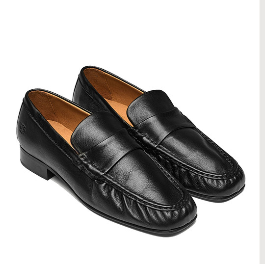 Playboy Chantal Sort loafer i rynket skind - dame