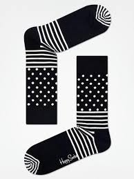 Happy Socks Stripe Dotted Black and White Socks