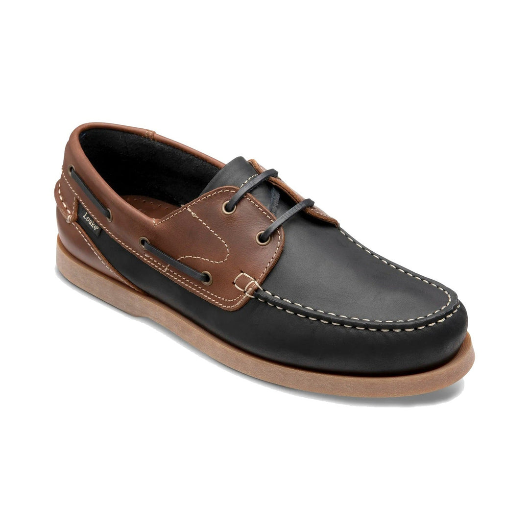 Loake Lymington Mørkeblå/Brun Boatshoe