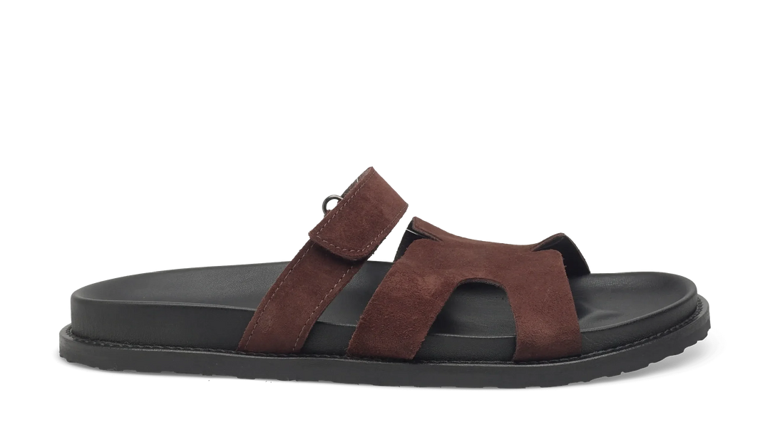 Steve Madden Manu Mørkebrun Ruskinds Sandal