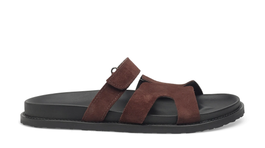 Steve Madden Manu Mørkebrun Ruskinds Sandal