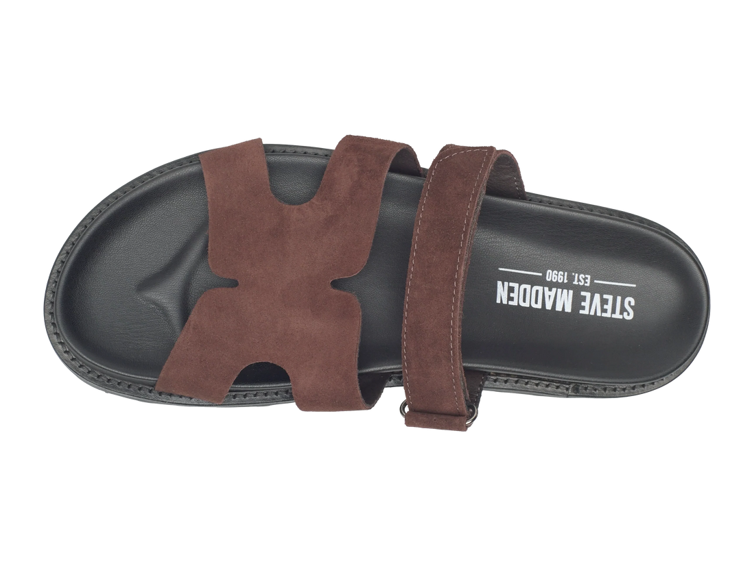 Steve Madden Manu Mørkebrun Ruskinds Sandal