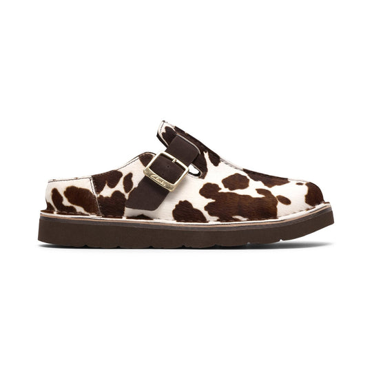Clarks Solsbury Mule. D Cow Print