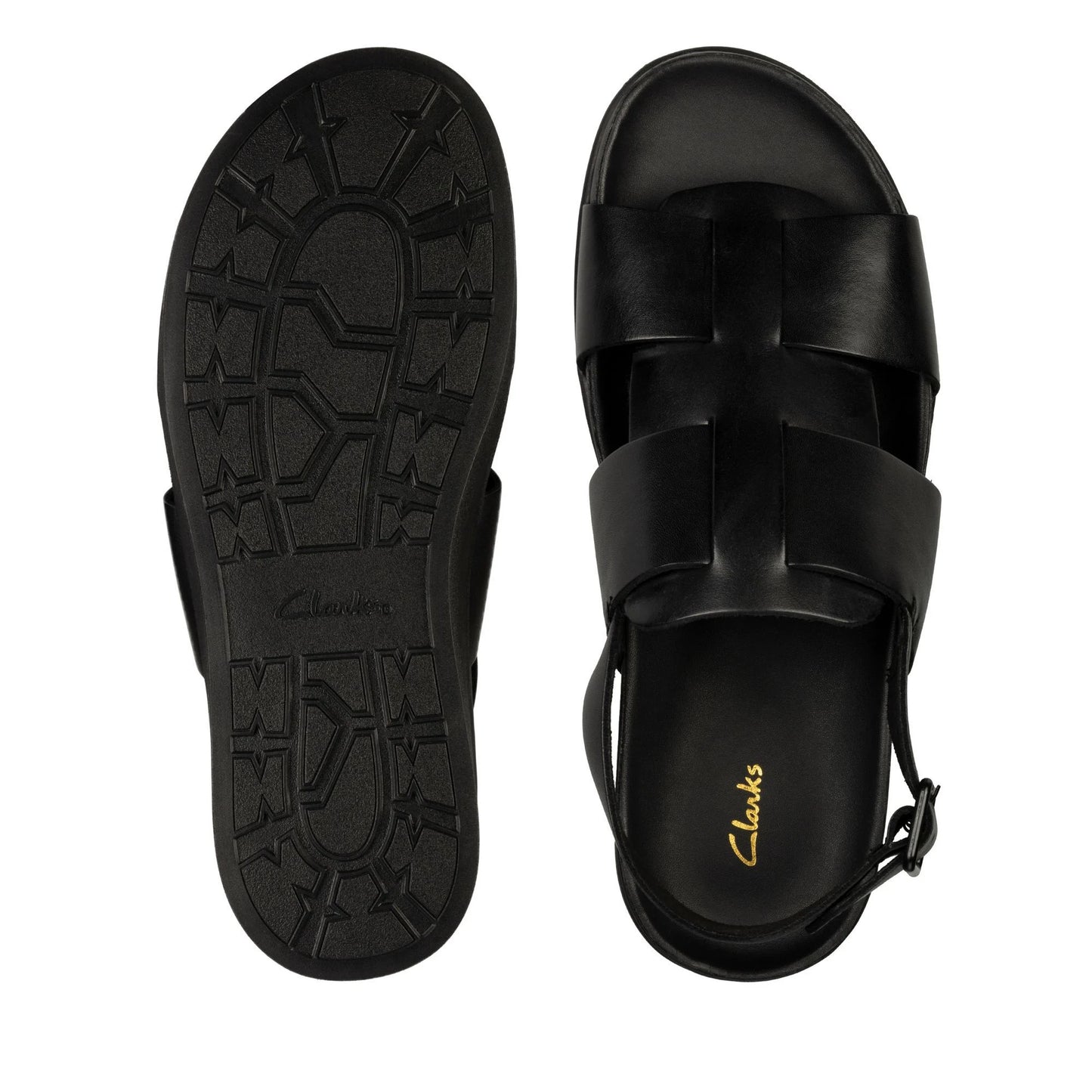 Clarks Sunder Strap Black Sandals