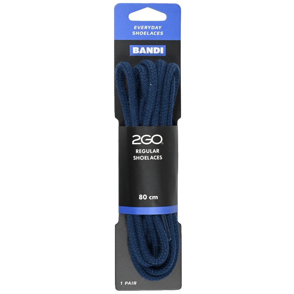 2GO Regular Shoelaces 174 Navy Blue 80 cm