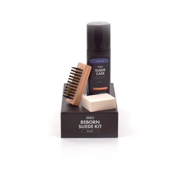 Black Suede care kit with brush