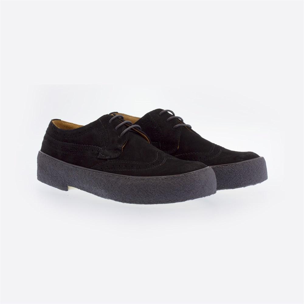 Playboy The Original Style 22 Black - sort ruskind med brogue (hulmønster)