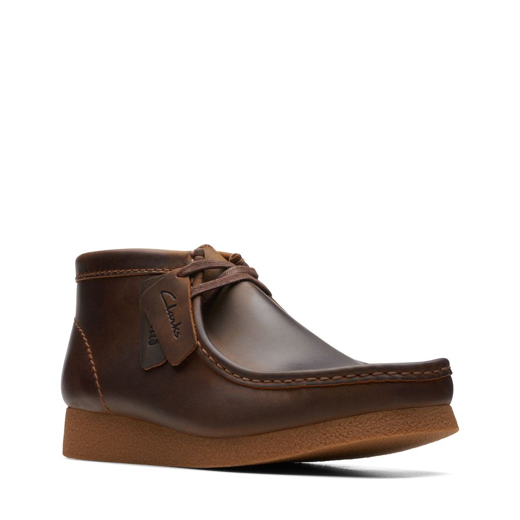Clarks Wallabee EVO Boot i læder behandlet med bivoks - brun