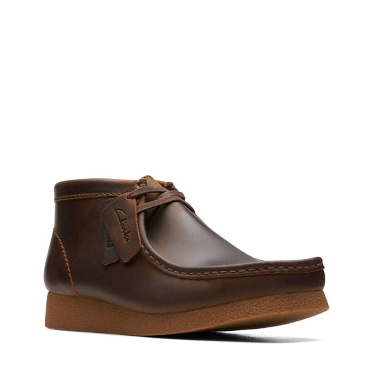 Clarks Wallabee EVO Boot i læder behandlet med bivoks - brun