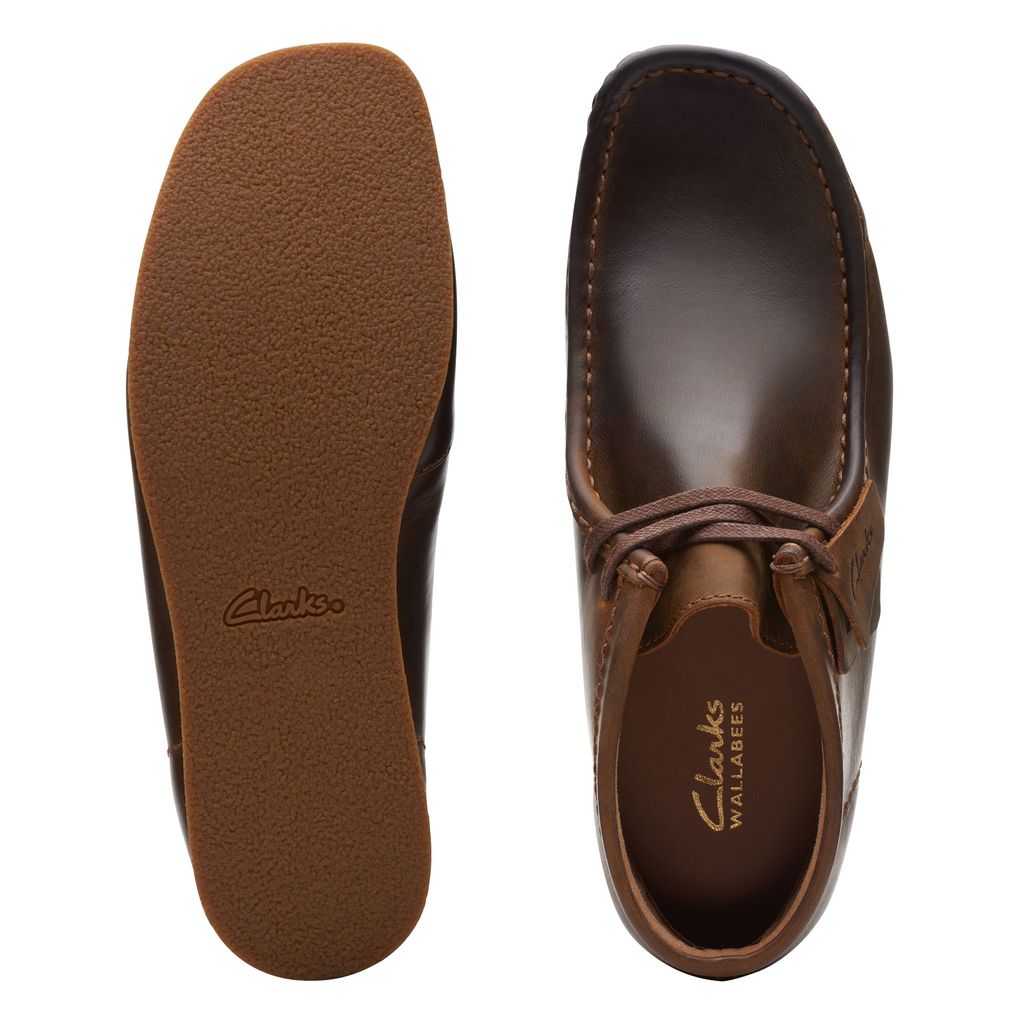 Clarks Wallabee EVO Boot i læder behandlet med bivoks - brun